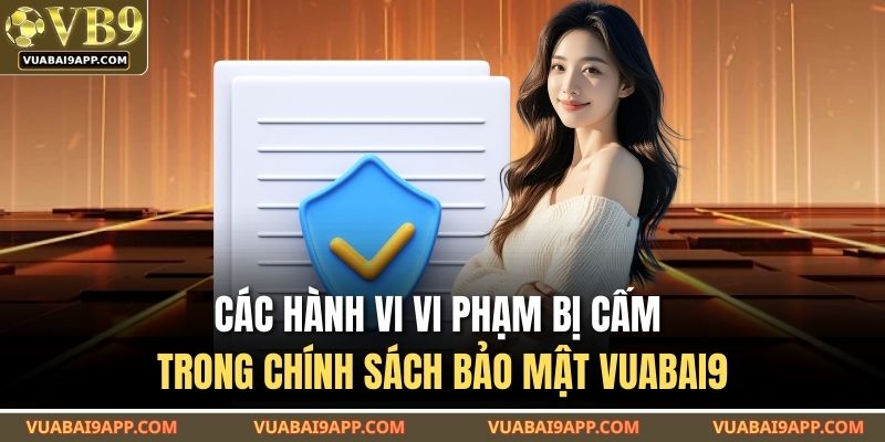 Các hành vi vi phạm bị cấm trong chính sách bảo mật VUABAI9